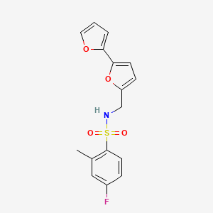 molecular formula C16H14FNO4S B6424419 N-({[2,2'-bifuran]-5-yl}methyl)-4-fluoro-2-methylbenzene-1-sulfonamide CAS No. 2034490-89-4