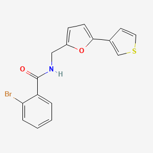 molecular formula C16H12BrNO2S B6424429 2-bromo-N-{[5-(thiophen-3-yl)furan-2-yl]methyl}benzamide CAS No. 2034595-31-6