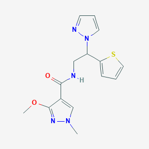 molecular formula C15H17N5O2S B6424434 3-methoxy-1-methyl-N-[2-(1H-pyrazol-1-yl)-2-(thiophen-2-yl)ethyl]-1H-pyrazole-4-carboxamide CAS No. 2034343-87-6