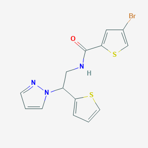 molecular formula C14H12BrN3OS2 B6424447 4-bromo-N-[2-(1H-pyrazol-1-yl)-2-(thiophen-2-yl)ethyl]thiophene-2-carboxamide CAS No. 2034542-35-1