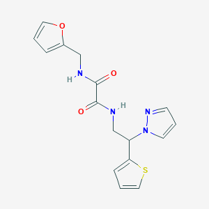 molecular formula C16H16N4O3S B6424455 N'-[(furan-2-yl)methyl]-N-[2-(1H-pyrazol-1-yl)-2-(thiophen-2-yl)ethyl]ethanediamide CAS No. 2034345-17-8