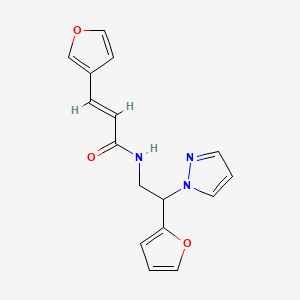 molecular formula C16H15N3O3 B6424464 (2E)-N-[2-(furan-2-yl)-2-(1H-pyrazol-1-yl)ethyl]-3-(furan-3-yl)prop-2-enamide CAS No. 2035018-90-5