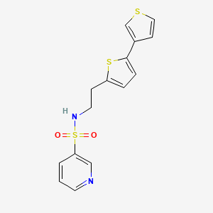 molecular formula C15H14N2O2S3 B6424474 N-(2-{[2,3'-bithiophene]-5-yl}ethyl)pyridine-3-sulfonamide CAS No. 2034565-19-8