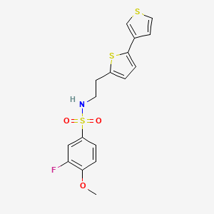 N-(2-{[2,3'-bithiophene]-5-yl}ethyl)-3-fluoro-4-methoxybenzene-1-sulfonamide