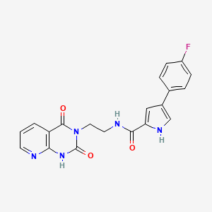 molecular formula C20H16FN5O3 B6424493 N-(2-{2,4-dioxo-1H,2H,3H,4H-pyrido[2,3-d]pyrimidin-3-yl}ethyl)-4-(4-fluorophenyl)-1H-pyrrole-2-carboxamide CAS No. 2034372-66-0