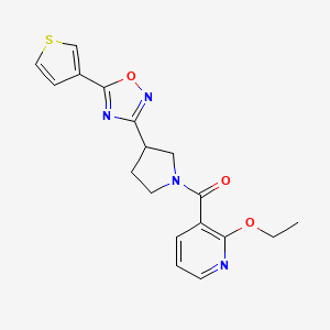 molecular formula C18H18N4O3S B6424502 2-ethoxy-3-{3-[5-(thiophen-3-yl)-1,2,4-oxadiazol-3-yl]pyrrolidine-1-carbonyl}pyridine CAS No. 2034370-97-1