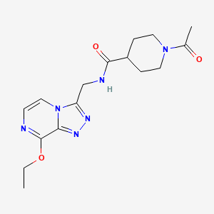 molecular formula C16H22N6O3 B6424524 1-acetyl-N-({8-ethoxy-[1,2,4]triazolo[4,3-a]pyrazin-3-yl}methyl)piperidine-4-carboxamide CAS No. 2034282-24-9