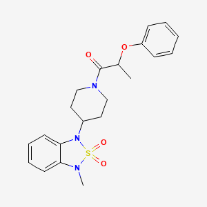 molecular formula C21H25N3O4S B6424554 1-methyl-3-[1-(2-phenoxypropanoyl)piperidin-4-yl]-1,3-dihydro-2lambda6,1,3-benzothiadiazole-2,2-dione CAS No. 2034381-32-1