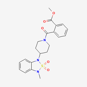 molecular formula C21H23N3O5S B6424556 methyl 2-[4-(3-methyl-2,2-dioxo-1,3-dihydro-2lambda6,1,3-benzothiadiazol-1-yl)piperidine-1-carbonyl]benzoate CAS No. 2034508-53-5