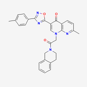 molecular formula C29H25N5O3 B6424570 7-methyl-3-[3-(4-methylphenyl)-1,2,4-oxadiazol-5-yl]-1-[2-oxo-2-(1,2,3,4-tetrahydroisoquinolin-2-yl)ethyl]-1,4-dihydro-1,8-naphthyridin-4-one CAS No. 1029770-74-8