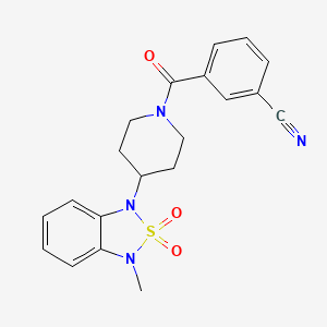 3-[4-(3-methyl-2,2-dioxo-1,3-dihydro-2lambda6,1,3-benzothiadiazol-1-yl)piperidine-1-carbonyl]benzonitrile