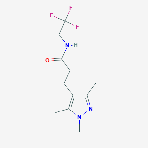 molecular formula C11H16F3N3O B6424578 N-(2,2,2-trifluoroethyl)-3-(1,3,5-trimethyl-1H-pyrazol-4-yl)propanamide CAS No. 1226436-61-8