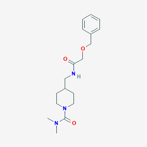 molecular formula C18H27N3O3 B6424600 4-{[2-(benzyloxy)acetamido]methyl}-N,N-dimethylpiperidine-1-carboxamide CAS No. 2034283-36-6