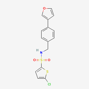 molecular formula C15H12ClNO3S2 B6424631 5-chloro-N-{[4-(furan-3-yl)phenyl]methyl}thiophene-2-sulfonamide CAS No. 2034456-36-3