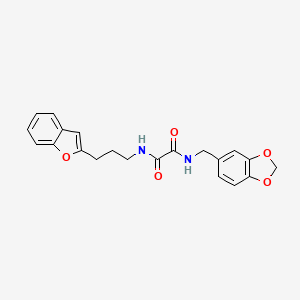 molecular formula C21H20N2O5 B6424638 N'-[(2H-1,3-benzodioxol-5-yl)methyl]-N-[3-(1-benzofuran-2-yl)propyl]ethanediamide CAS No. 2034298-15-0
