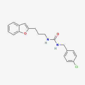 molecular formula C19H19ClN2O2 B6424640 3-[3-(1-benzofuran-2-yl)propyl]-1-[(4-chlorophenyl)methyl]urea CAS No. 2034351-41-0