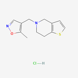 molecular formula C12H15ClN2OS B6424657 5-methyl-4-({4H,5H,6H,7H-thieno[3,2-c]pyridin-5-yl}methyl)-1,2-oxazole hydrochloride CAS No. 2034456-71-6