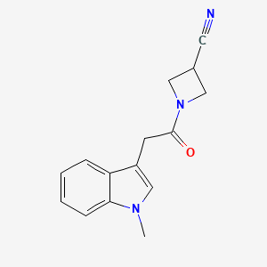 molecular formula C15H15N3O B6424673 1-[2-(1-methyl-1H-indol-3-yl)acetyl]azetidine-3-carbonitrile CAS No. 2034512-58-6