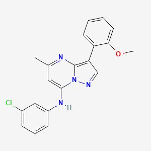 molecular formula C20H17ClN4O B6424683 N-(3-chlorophenyl)-3-(2-methoxyphenyl)-5-methylpyrazolo[1,5-a]pyrimidin-7-amine CAS No. 890621-64-4