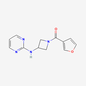 molecular formula C12H12N4O2 B6424694 N-[1-(furan-3-carbonyl)azetidin-3-yl]pyrimidin-2-amine CAS No. 2034303-16-5
