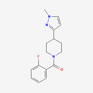 molecular formula C16H18FN3O B6424695 1-(2-fluorobenzoyl)-4-(1-methyl-1H-pyrazol-3-yl)piperidine CAS No. 2034554-93-1