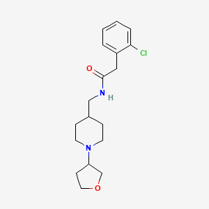 molecular formula C18H25ClN2O2 B6424707 2-(2-chlorophenyl)-N-{[1-(oxolan-3-yl)piperidin-4-yl]methyl}acetamide CAS No. 2034554-99-7