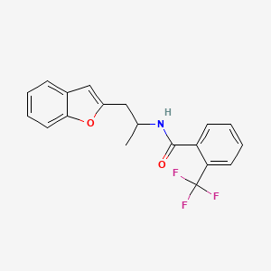 molecular formula C19H16F3NO2 B6424712 N-[1-(1-benzofuran-2-yl)propan-2-yl]-2-(trifluoromethyl)benzamide CAS No. 2034610-73-4
