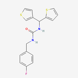 molecular formula C17H15FN2OS2 B6424716 1-[(4-fluorophenyl)methyl]-3-[(thiophen-2-yl)(thiophen-3-yl)methyl]urea CAS No. 2034333-98-5