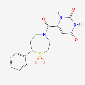 molecular formula C16H17N3O5S B6424743 4-(2,6-dioxo-1,2,3,6-tetrahydropyrimidine-4-carbonyl)-7-phenyl-1lambda6,4-thiazepane-1,1-dione CAS No. 2034527-33-6