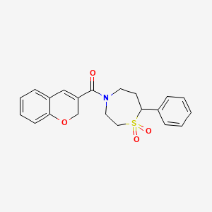 molecular formula C21H21NO4S B6424748 4-(2H-chromene-3-carbonyl)-7-phenyl-1lambda6,4-thiazepane-1,1-dione CAS No. 2034335-57-2
