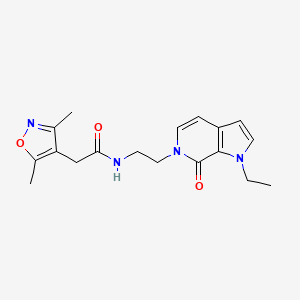 molecular formula C18H22N4O3 B6424764 2-(3,5-dimethyl-1,2-oxazol-4-yl)-N-(2-{1-ethyl-7-oxo-1H,6H,7H-pyrrolo[2,3-c]pyridin-6-yl}ethyl)acetamide CAS No. 2034559-92-5