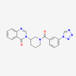 molecular formula C21H19N7O2 B6424775 3-{1-[3-(1H-1,2,3,4-tetrazol-1-yl)benzoyl]piperidin-3-yl}-3,4-dihydroquinazolin-4-one CAS No. 2034295-50-4