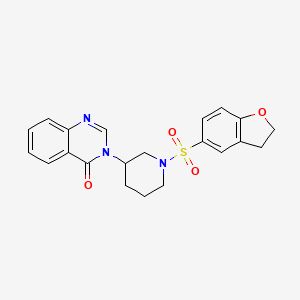 molecular formula C21H21N3O4S B6424777 3-[1-(2,3-dihydro-1-benzofuran-5-sulfonyl)piperidin-3-yl]-3,4-dihydroquinazolin-4-one CAS No. 2034463-19-7