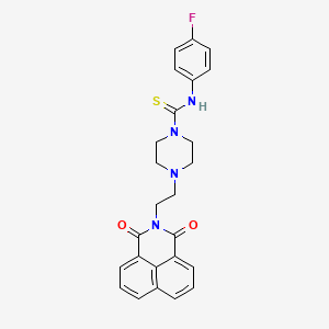4-(2-{2,4-dioxo-3-azatricyclo[7.3.1.0^{5,13}]trideca-1(12),5,7,9(13),10-pentaen-3-yl}ethyl)-N-(4-fluorophenyl)piperazine-1-carbothioamide