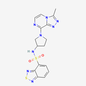 molecular formula C16H16N8O2S2 B6424837 N-(1-{3-methyl-[1,2,4]triazolo[4,3-a]pyrazin-8-yl}pyrrolidin-3-yl)-2,1,3-benzothiadiazole-4-sulfonamide CAS No. 2034558-28-4