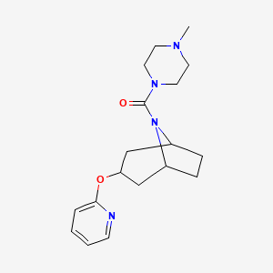 molecular formula C18H26N4O2 B6424858 8-(4-methylpiperazine-1-carbonyl)-3-(pyridin-2-yloxy)-8-azabicyclo[3.2.1]octane CAS No. 2108994-65-4