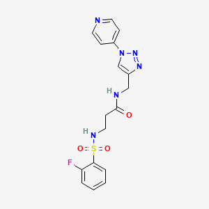 molecular formula C17H17FN6O3S B6424862 3-(2-fluorobenzenesulfonamido)-N-{[1-(pyridin-4-yl)-1H-1,2,3-triazol-4-yl]methyl}propanamide CAS No. 2034531-85-4