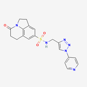 11-oxo-N-{[1-(pyridin-4-yl)-1H-1,2,3-triazol-4-yl]methyl}-1-azatricyclo[6.3.1.0^{4,12}]dodeca-4(12),5,7-triene-6-sulfonamide