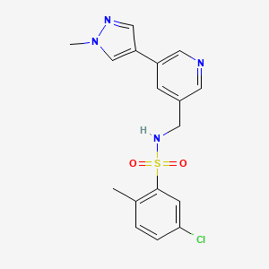 molecular formula C17H17ClN4O2S B6424882 5-chloro-2-methyl-N-{[5-(1-methyl-1H-pyrazol-4-yl)pyridin-3-yl]methyl}benzene-1-sulfonamide CAS No. 2034310-28-4