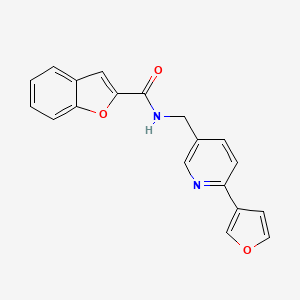 molecular formula C19H14N2O3 B6424901 N-{[6-(furan-3-yl)pyridin-3-yl]methyl}-1-benzofuran-2-carboxamide CAS No. 2034309-21-0