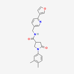 molecular formula C23H23N3O3 B6424905 1-(3,4-dimethylphenyl)-N-{[6-(furan-3-yl)pyridin-3-yl]methyl}-5-oxopyrrolidine-3-carboxamide CAS No. 2034310-00-2