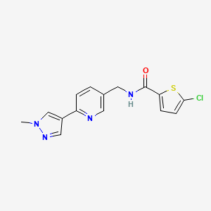 molecular formula C15H13ClN4OS B6424916 5-chloro-N-{[6-(1-methyl-1H-pyrazol-4-yl)pyridin-3-yl]methyl}thiophene-2-carboxamide CAS No. 2034232-31-8