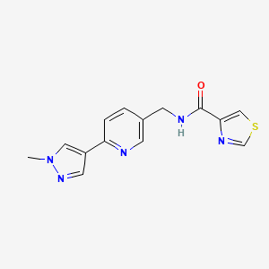 molecular formula C14H13N5OS B6424933 N-{[6-(1-methyl-1H-pyrazol-4-yl)pyridin-3-yl]methyl}-1,3-thiazole-4-carboxamide CAS No. 2034609-21-5