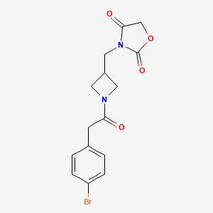 molecular formula C15H15BrN2O4 B6424936 3-({1-[2-(4-bromophenyl)acetyl]azetidin-3-yl}methyl)-1,3-oxazolidine-2,4-dione CAS No. 2034463-05-1