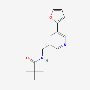 molecular formula C15H18N2O2 B6424945 N-{[5-(furan-2-yl)pyridin-3-yl]methyl}-2,2-dimethylpropanamide CAS No. 2034612-24-1