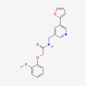 N-{[5-(furan-2-yl)pyridin-3-yl]methyl}-2-(2-methoxyphenoxy)acetamide