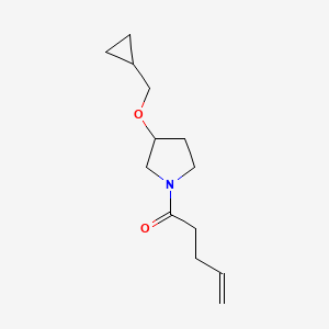 molecular formula C13H21NO2 B6424948 1-[3-(cyclopropylmethoxy)pyrrolidin-1-yl]pent-4-en-1-one CAS No. 2034342-25-9