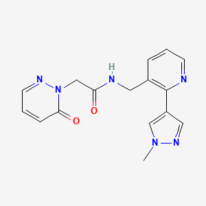 molecular formula C16H16N6O2 B6424960 N-{[2-(1-methyl-1H-pyrazol-4-yl)pyridin-3-yl]methyl}-2-(6-oxo-1,6-dihydropyridazin-1-yl)acetamide CAS No. 2034493-53-1