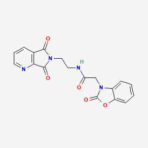 molecular formula C18H14N4O5 B6424966 N-(2-{5,7-dioxo-5H,6H,7H-pyrrolo[3,4-b]pyridin-6-yl}ethyl)-2-(2-oxo-2,3-dihydro-1,3-benzoxazol-3-yl)acetamide CAS No. 2034462-63-8