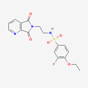 molecular formula C17H16FN3O5S B6424970 N-(2-{5,7-dioxo-5H,6H,7H-pyrrolo[3,4-b]pyridin-6-yl}ethyl)-4-ethoxy-3-fluorobenzene-1-sulfonamide CAS No. 2034337-34-1